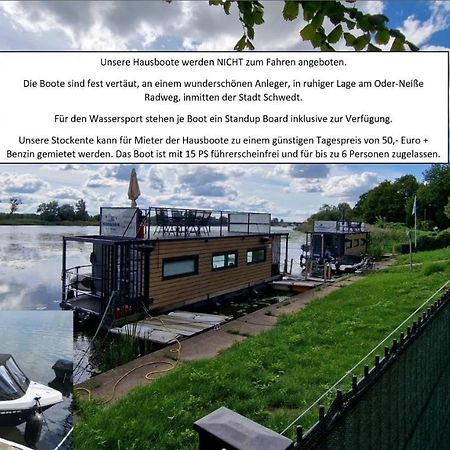 Hausboote Unteres Odertal Hausboot Kranich 호텔 슈베트 외부 사진
